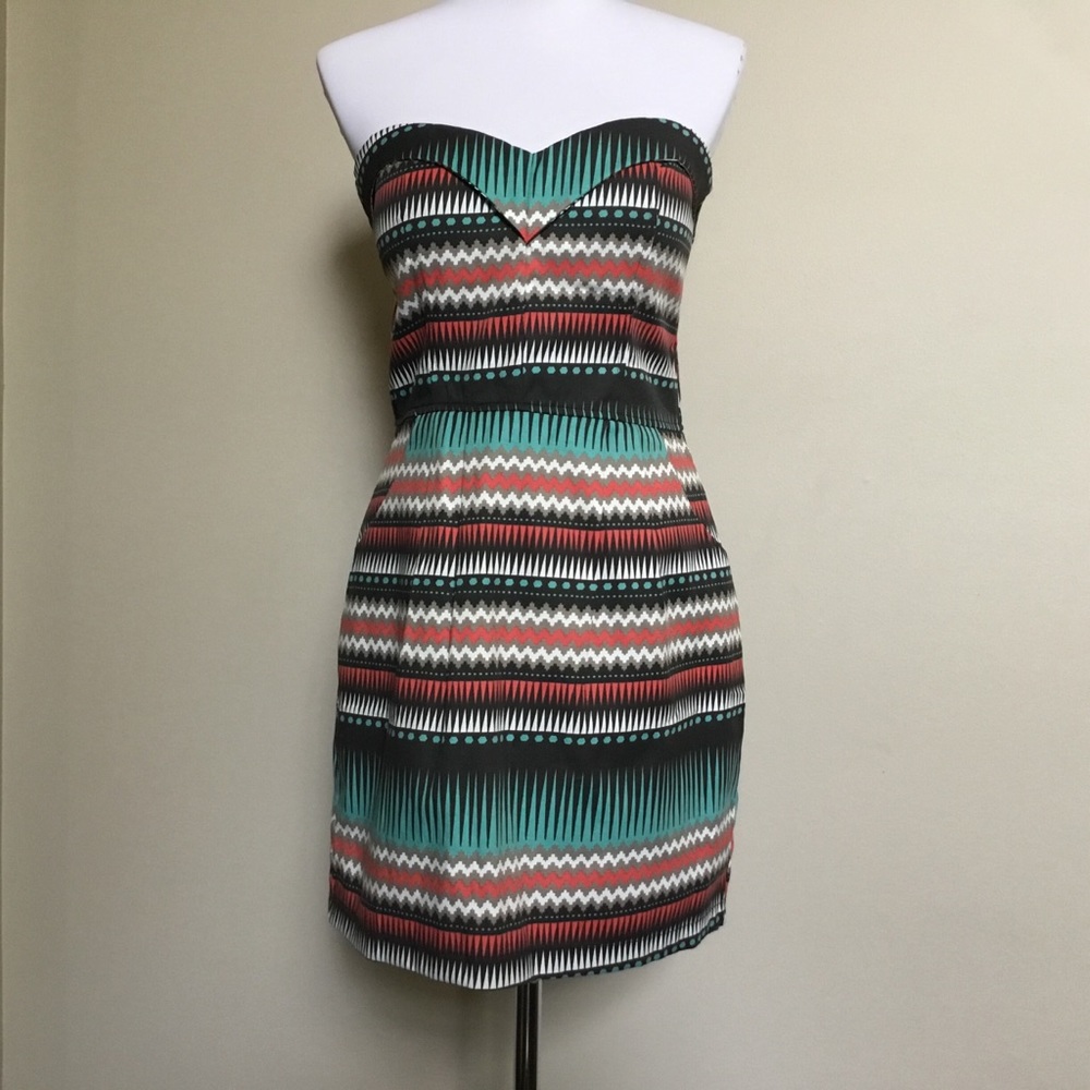 NWT Boho print strapless dress from Brazil S/M